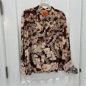 Elegant Floral Button Down Shirt